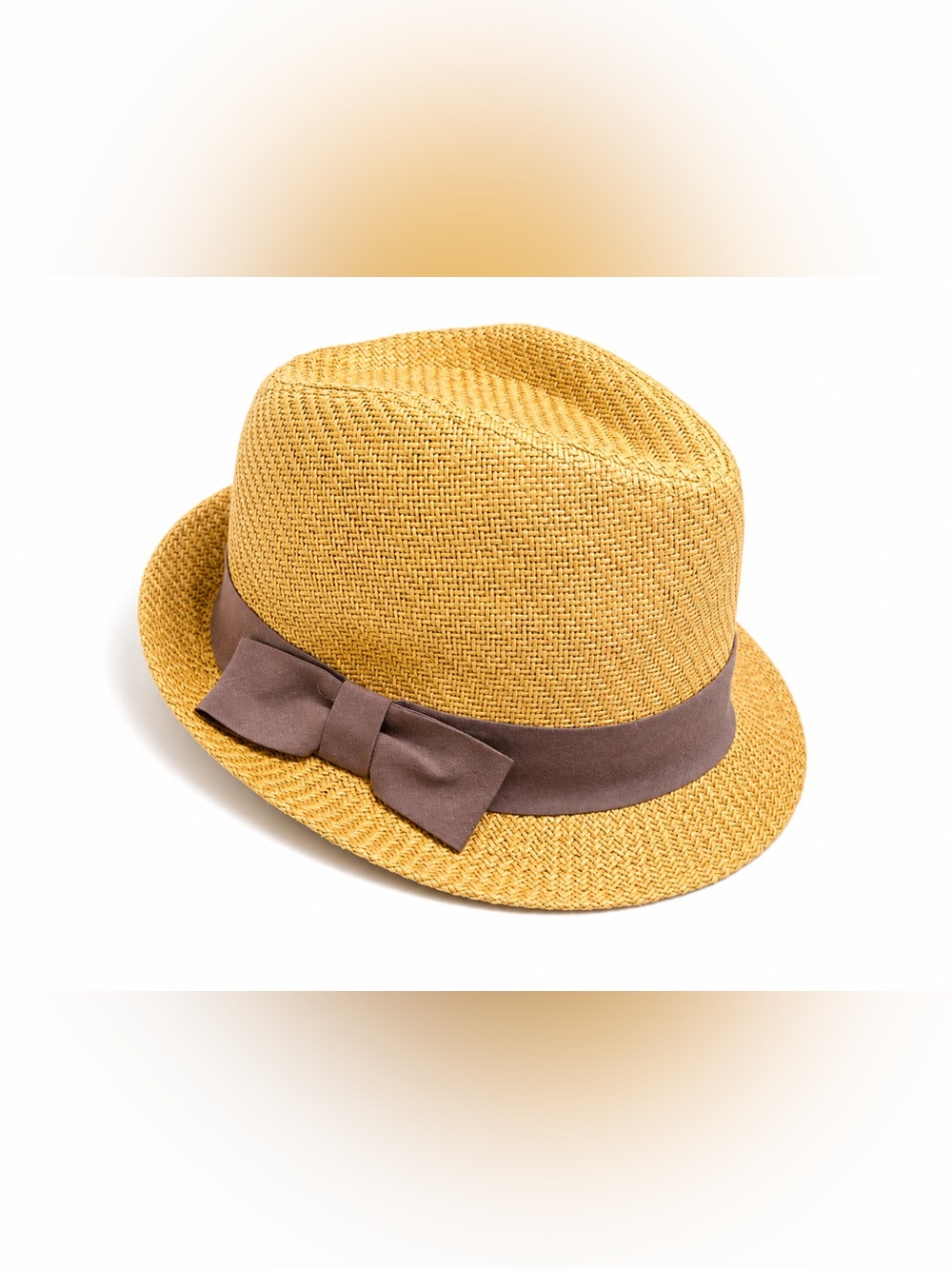 Scala Pronto Women’s Straw Fedora Hat Brown Bow Size 57 cm